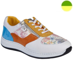 Sneaker à Lacet et Glissière Blanc/Multicolore Fleuri Femme CHUT AD 2365 B - ADOUR