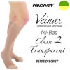Mi-bas femme - Classe 2 - TRANSPARENT - Beige discret - Gamme VEINAX - AIRCAST
