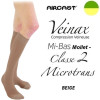 Mi-bas mollet- femme - Classe 2 - MICROTRANS - Beige - Gamme VEINAX - AIRCAST