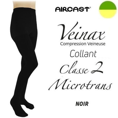Collant femme - Classe 2 - MICROTRANS - Noir - Gamme VEINAX - AIRCAST