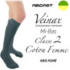 Mi-bas femme - Classe 2 - COTON FEMME - Gris fumé - Gamme VEINAX - AIRCAST