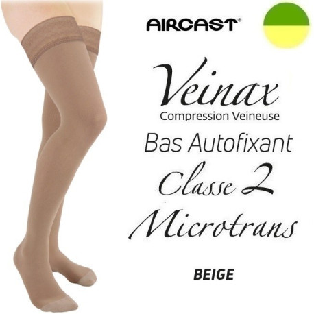 Bas autofixant femme - Classe 2 - MICROTRANS - Beige - Gamme VEINAX - AIRCAST