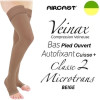 Bas pied ouvert autofixant cuisse+ femme - Classe 2 - MICROTRANS - Beige - Gamme VEINAX - AIRCAST