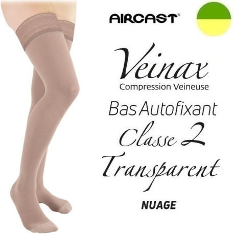 Bas autofixant femme - Classe 2 - TRANSPARENT - Nuage - Gamme VEINAX - AIRCAST