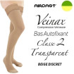 Bas autofixant femme - Classe 2 - TRANSPARENT - Beige discret - Gamme VEINAX - AIRCAST