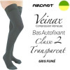 Bas autofixant femme - Classe 2 - TRANSPARENT - Gris fumé - Gamme VEINAX - AIRCAST