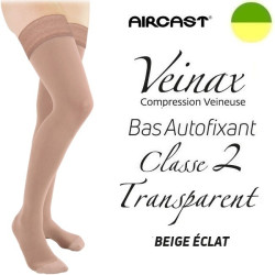 Bas autofixant femme - Classe 2 - TRANSPARENT - Beige éclat - Gamme VEINAX - AIRCAST