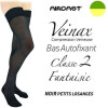 Bas autofixant femme - Classe 2 - FANTAISIE - Noir petits losanges - Gamme VEINAX - AIRCAST