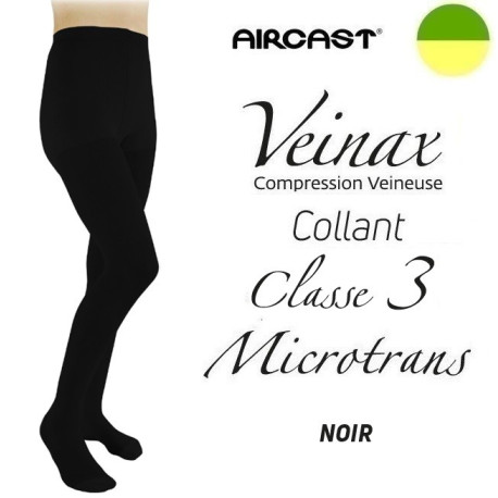 Collant femme - Classe 3 - MICROTRANS - Noir - Gamme VEINAX - AIRCAST