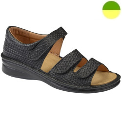 Sandale Cuir Grainé Noir Femme CHUT ALPHA K - ADOUR