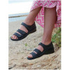 Sandale Cuir Grainé Noir Femme CHUT ALPHA K - ADOUR