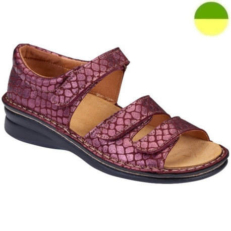 Sandale Cuir Croco Bordeaux Femme CHUT ALPHA L - ADOUR