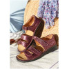 Sandale Cuir Croco Bordeaux Femme CHUT ALPHA L - ADOUR