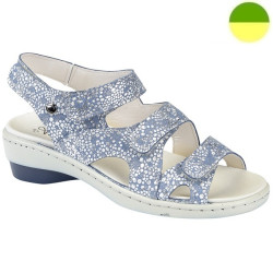 Sandale Cuir Bleu Argent Effet Grainé Femme CHUT AD 2315 F - ADOUR