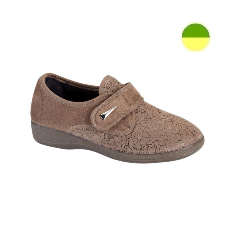 Chausson à Grande Ouverture Marron/Imprimé Brillant Femme CHUT BR 3140 E - BRUM