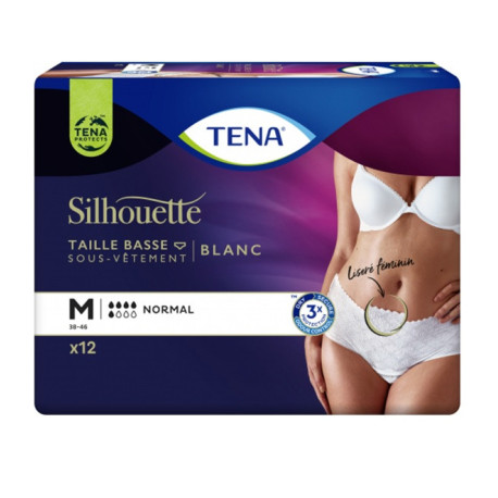 TENA Silhouette - Normal - Blanc - Medium - Taille basse - TENA