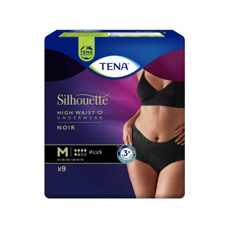 TENA Silhouette - Plus - Noir - Medium - Taille haute - TENA