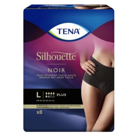 TENA Silhouette - Plus - Noir - Large - Taille haute - TENA