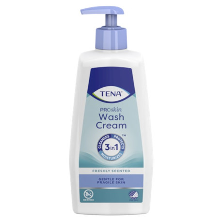TENA Wash Cream Proskin - Crème lavante sans rinçage 3 en 1 - 500 ml - TENA