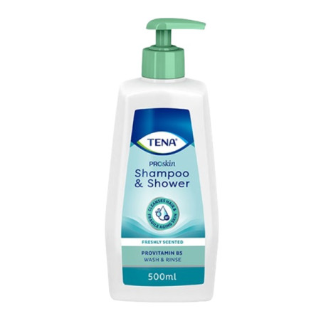 TENA Shampoo & Shower Proskin - Shampoing et Gel Douche 2 en 1 - 500 ml - TENA