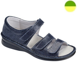 Sandale Cuir Marine Grainé Femme CHUT ALPHA O - ADOUR