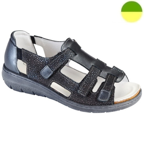 Sandale Cuir Grainé Noir Femme ADOUR CHUT AD 2313 E