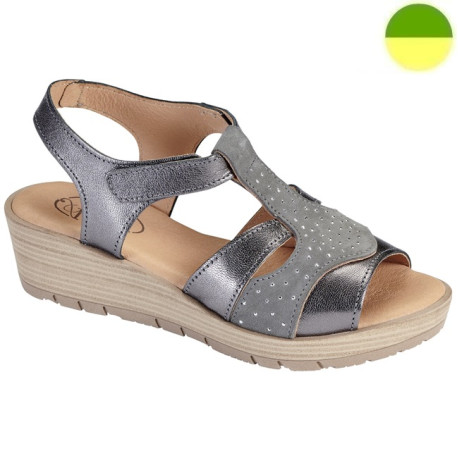 Sandale Gris Métallisé Femme ADOUR CHUT AD 2524