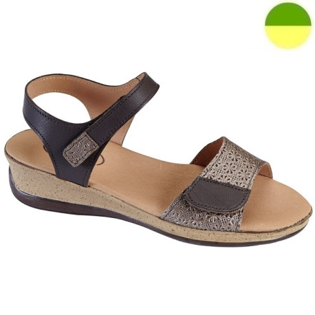 Sandale Marron Fleur Métallisée Femme CHUT AD 2519 - ADOUR