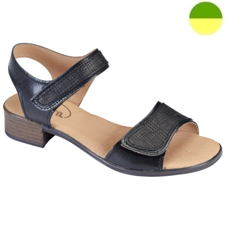 Sandale Cuir à Petit Talon Noir Femme CHUT AD 2514 - ADOUR