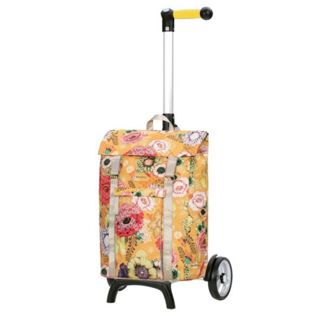 Unus Shopper Fun Basil Bloom - Chariot de courses 2 roues - Jaune - 50 L - Andersen Shopper Manufaktur