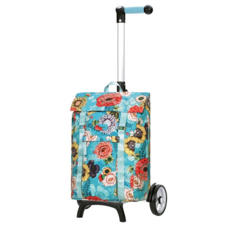 Unus Shopper Fun Basil Bloom - Chariot de courses 2 roues - Bleu - 50 L - Andersen Shopper Manufaktur