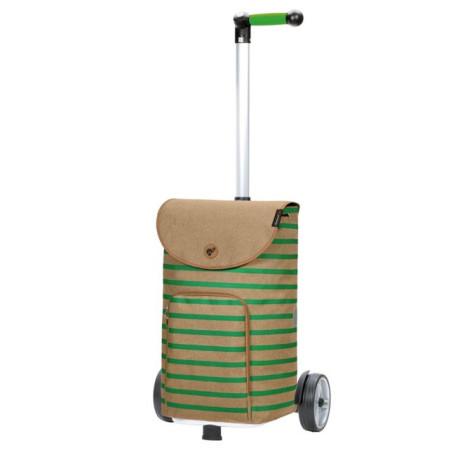 Unus Shopper Eske - Chariot de courses 2 roues - Vert et Beige - 47 L - Andersen Shopper Manufaktur