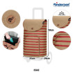 Unus Shopper Eske - Chariot de courses 2 roues - Rouge et Beige - 47 L - Andersen Shopper Manufaktur