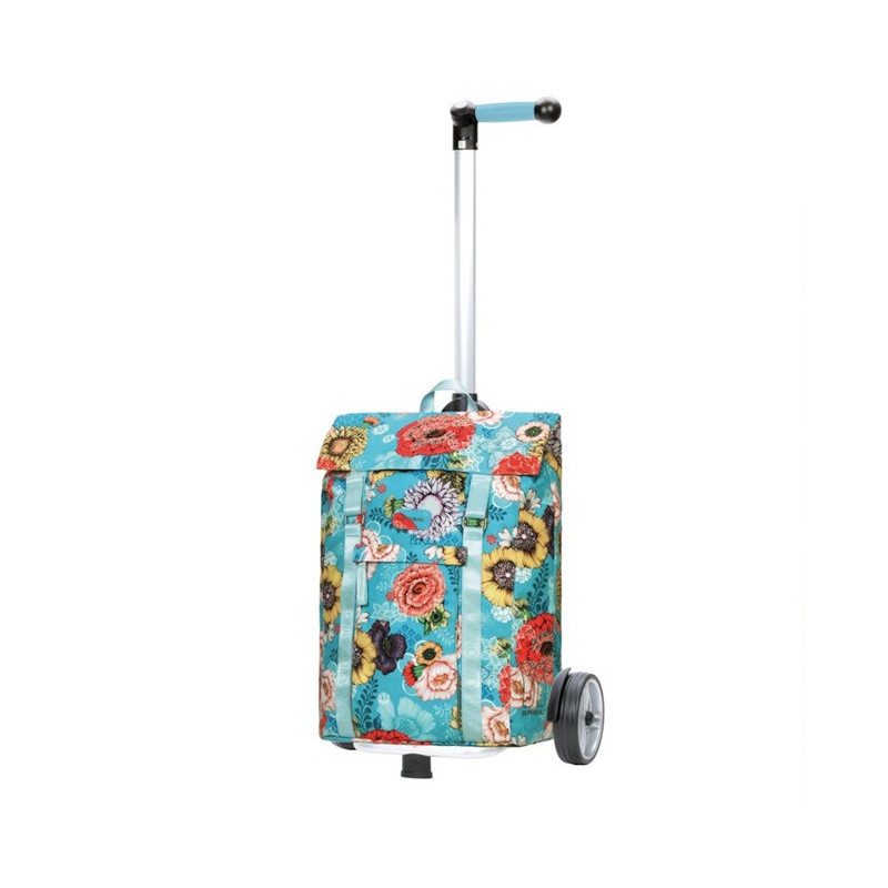 Unus Shopper Basil Bloom - Chariot de courses 2 roues - Bleu - 50 L - Andersen Shopper Manufaktur