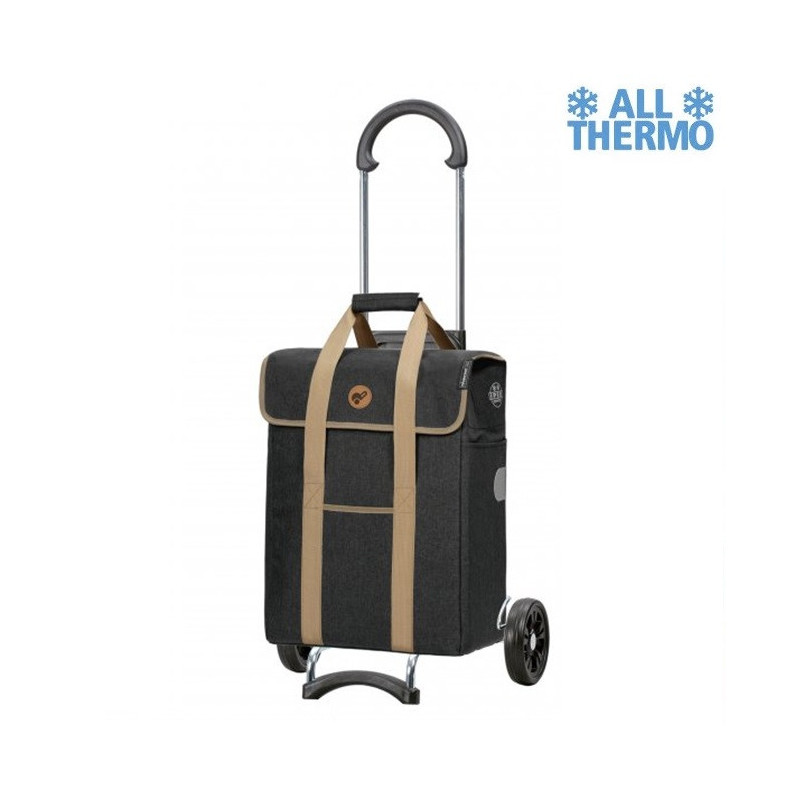 Scala Shopper Ipek Mi - Chariot de courses 2 roues - Noir - 39 L - Andersen Shopper Manufaktur