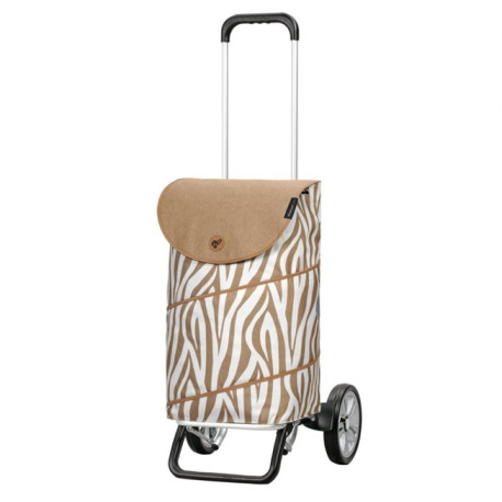 Alu Star Shopper Tyra - Chariot de courses 2 roues - Zèbre - 46 L - Andersen Shopper Manufaktur