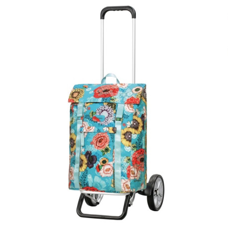 Alu Star Shopper Basil Bloom - Chariot de courses 2 roues - Bleu - 50 L - Andersen Shopper Manufaktur