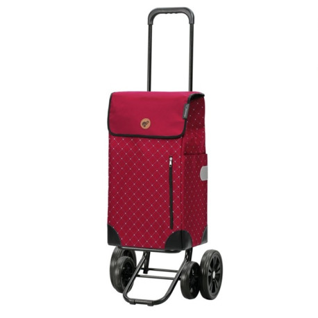 Quattro Shopper Sofia - Chariot de courses 4 roues - Rouge - 43 L - Andersen Shopper Manufaktur