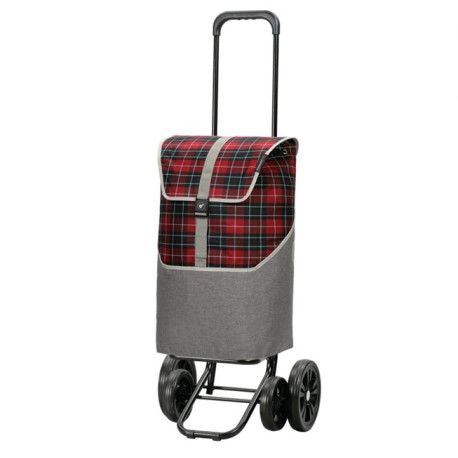 Quattro Shopper Gese - Chariot de courses 4 roues - Rouge - 46 L - Andersen Shopper Manufaktur