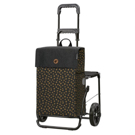 Komfort Shopper Fita - Chariot de courses avec siège- Noir - 47 L - Andersen Shopper Manufaktur