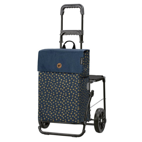 Komfort Shopper Fita - Chariot de courses avec siège- Bleu - 47 L - Andersen Shopper Manufaktur
