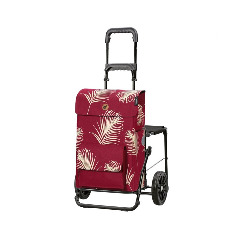 Komfort Shopper Signe - Chariot de courses avec siège - Rouge - 51 L - Andersen Shopper Manufaktur