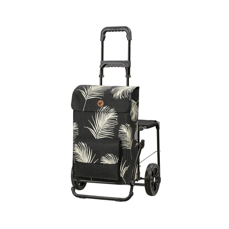 Komfort Shopper Signe - Chariot de courses avec siège - Noir - 51 L - Andersen Shopper Manufaktur