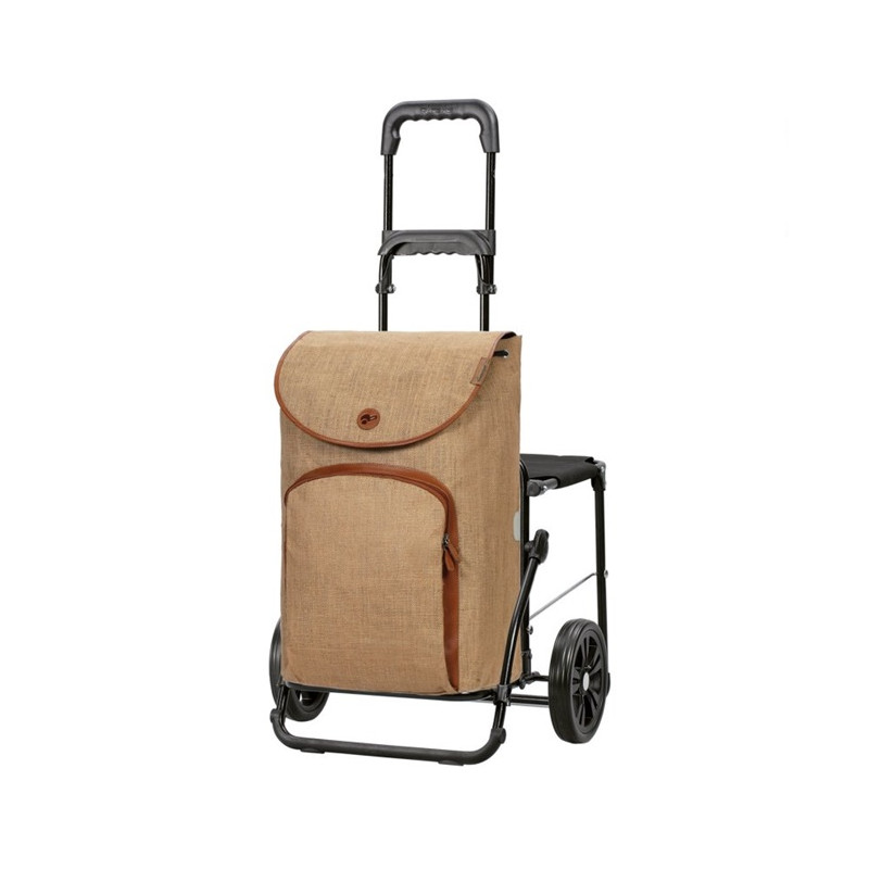 Komfort Shopper Signe - Chariot de courses avec siège - Noir - 51 L - Andersen Shopper Manufaktur