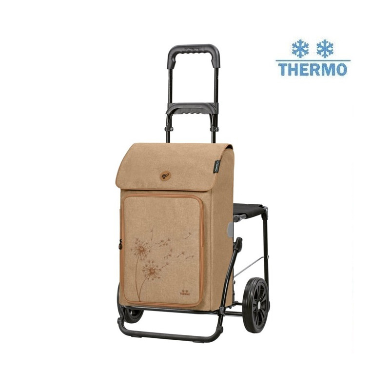 Komfort Shopper Erbo - Chariot de courses avec siège - Beige - 45 L - Andersen Shopper Manufaktur