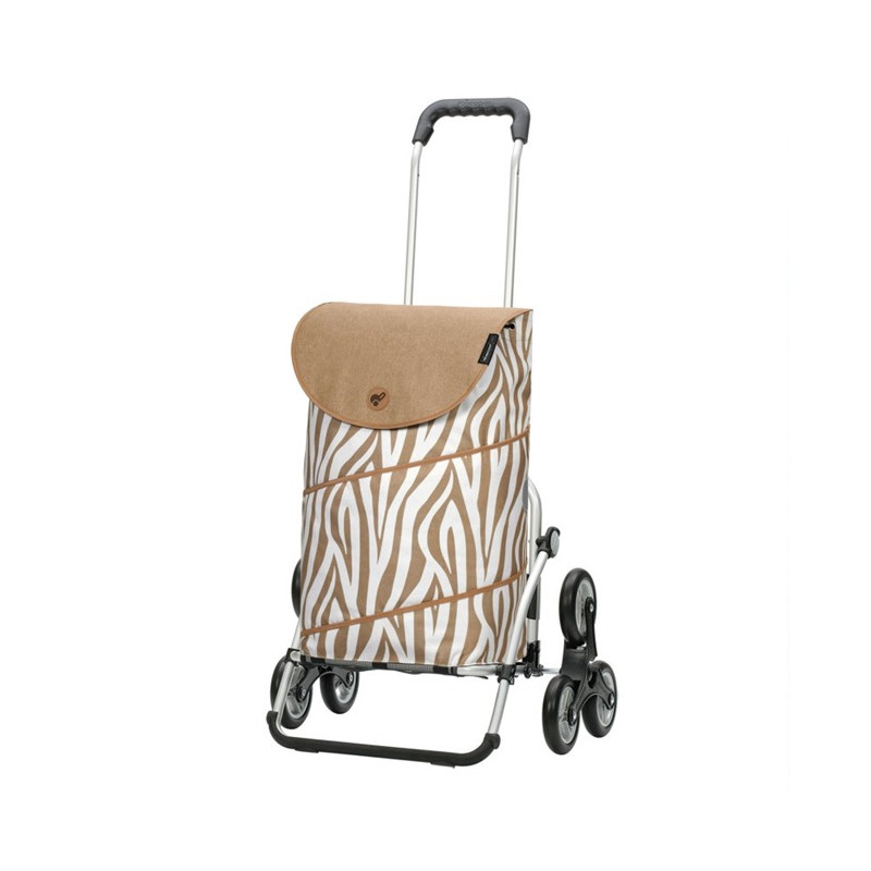 Treppensteiger Royal Shopper Tyra - Chariot de courses 6 roues - Zèbre - 46 L - Andersen Shopper Manufaktur