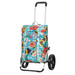 Royal Shopper Basil Bloom - Chariot de courses 2 roues - Bleu - 50 L - Andersen Shopper Manufaktur