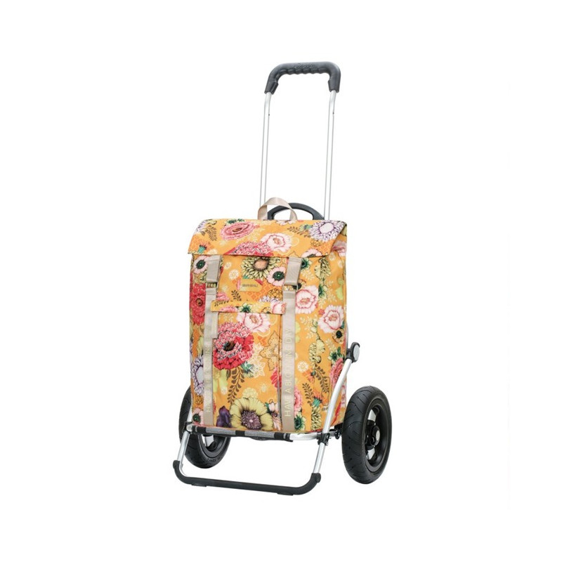 Royal Shopper Basil Bloom - Chariot de courses 2 roues - Jaune - 50 L - Andersen Shopper Manufaktur