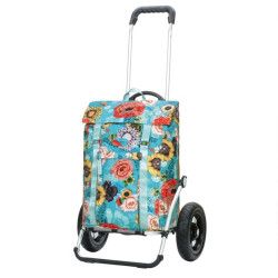 Royal Shopper Basil Bloom - Chariot de courses 2 roues - Bleu - 50 L - Andersen Shopper Manufaktur