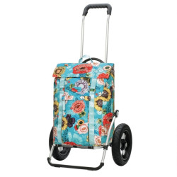 Royal Shopper Basil Bloom - Chariot de courses 2 roues - Bleu - 50 L - Andersen Shopper Manufaktur